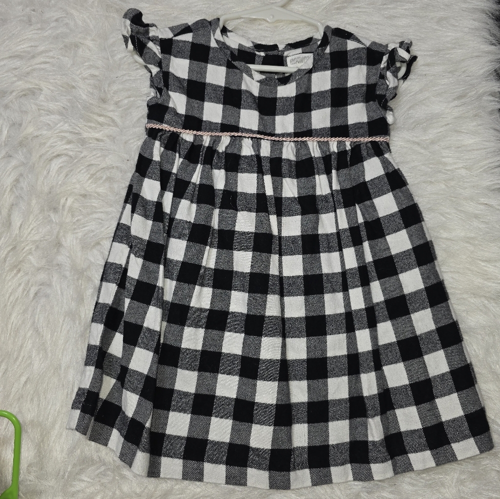 Black and White Checkered Kids Dress